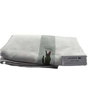 Bath Towel 100% Cotton 30"‎ x 52" Big Crocodile Logo - White